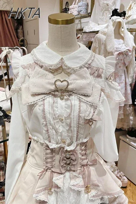 여성용 리즈 셔츠 블라우스, 오프숄더 긴팔 블라우스, 로리타 스위트 활 쉬폰 셔츠 상의, 2025 용수철 여름 신상