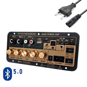 300W 블루투스 디지털 전력 증폭기 보드 220V/50Hz EU 플러그 홈 가라오케 TF 카드/U 디스크 MP3 플레이어 서브우퍼 증폭기