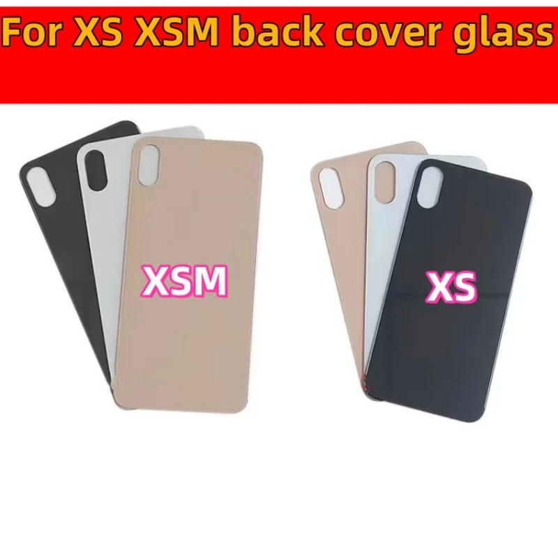 iPhone X/XS/XSMAX 후면 유리 패널 배터리 커버 큰 구멍 후면 도어 하우징 케이스 교체 부품 (3M 테이프 포함)