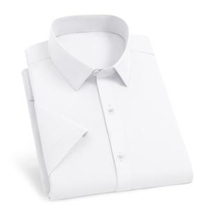 새로운 남성 비즈니스 캐주얼 솔리드 컬러 반팔 셔츠 여름 패션 다림질 없음 편안하고 다재다능한 탑