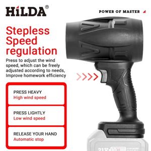 HILDA 휴대용 팬 1000W 스톰 에어 블로어 무단 속도 클리너 먼지 송풍기 Makita 배터리 용 전기 폭력 에어 건