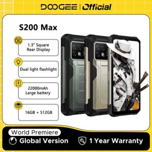 월드 프리미어 DOOGEE S200 Max 러기드 폰 16GB 512GB 22000mAh 배터리 66W 1.32인치 후면 디스플레이 6.72인치 120Hz 디멘시티 7050 NFC