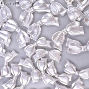 보석 제작을 위한 흰색 Bowknot 모양의 아크릴 스페이서 참 10개 - DIY 팔찌 및 목걸이 액세서리 세트