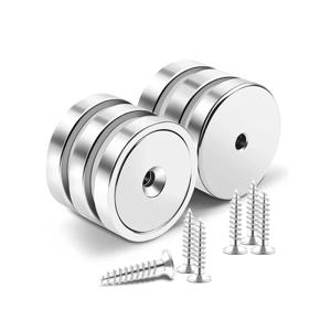 N52 초강력 네오디뮴 낚시 자석 훅 중량급 자석 카운터싱크 홀 포함 구조용 자석 나사 포함