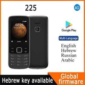 언락된 225 4G 휴대폰 2.4인치 듀얼 SIM 블루투스 1150mAh 배터리 장시간 대기 히브리어 키보드 기능 중고폰