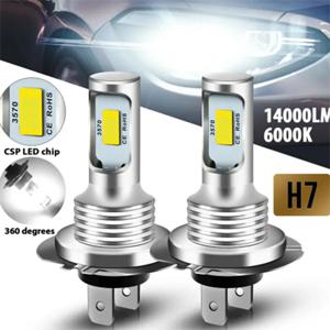 2Pcs H7 헤드 라이트 전구 H3 H11 H4 H6 16000LM 12V 6000K 자동 LED 전조등 IP68 변환 Hi/Lo 빔 키트 운전 라이트