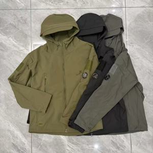 후드가 달린 소프트 쉘 가죽 재킷, 야외 스포츠 방풍 및 방수 재킷, 따뜻하고 푹신한 두꺼운 재킷, 사이클링 재킷