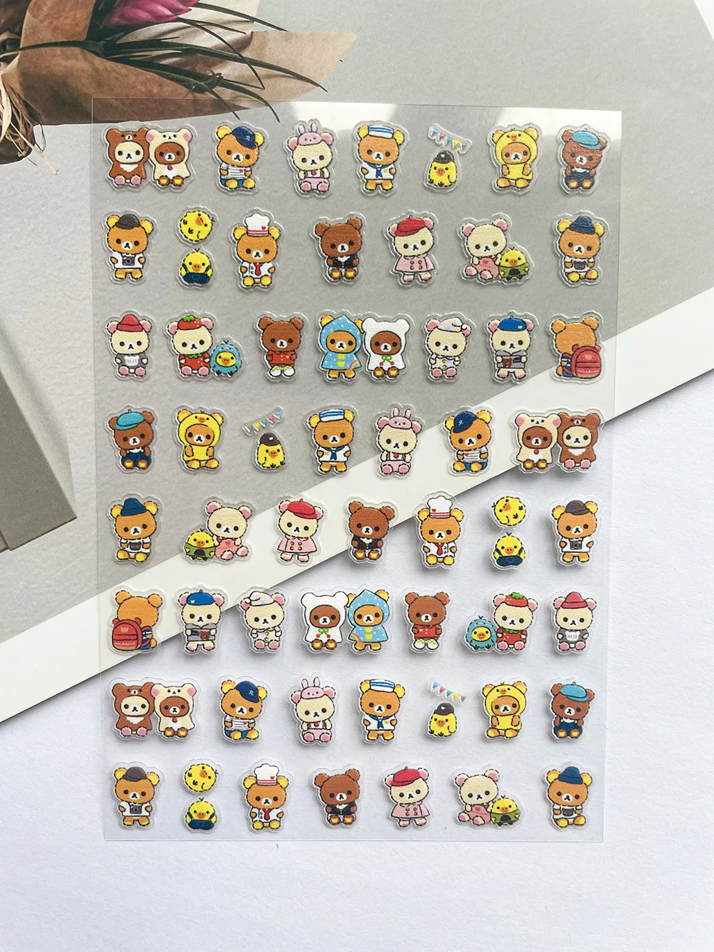 귀여운 PVC 미니 친구 리락쿠마 포스터 상품 스티커 네일 아트 곰 DIY 휴대폰 케이스 노트북 키보드 버튼 귀여운 스티커 선물