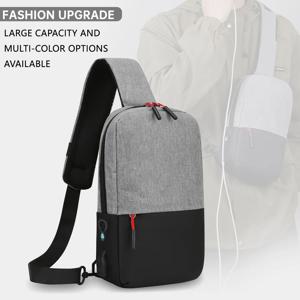 크로스바디 백, 남성용 체스트 백, 기능성 숄더백, 여성용 트렌디 브랜드 숄더백, 새로운 스포츠 백팩, 헤드폰 구멍이 있는 허리 가방