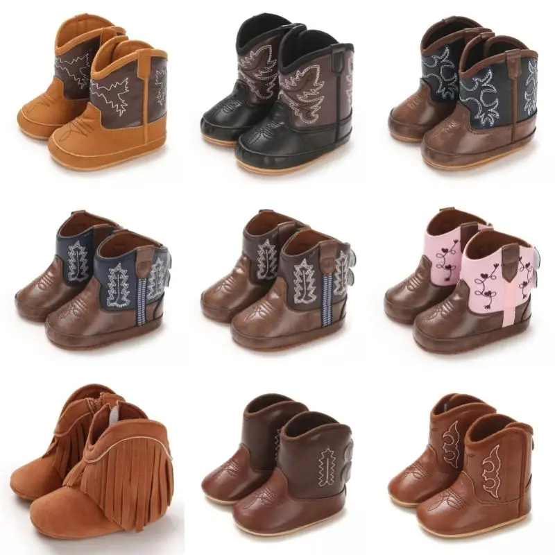 신생아 아기 부츠 0 12개월 겨울 데님 퍼스트 워커 남아 여아 따뜻한 캐주얼 웨스턴 스타일