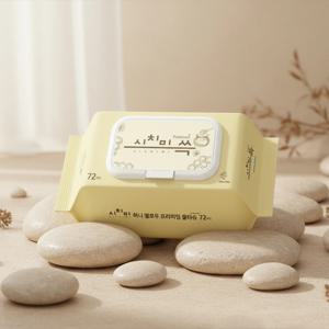 시치미쓱 허니 아기물티슈 고평량 프리미엄 두툼한 엠보싱 물티슈 ewg올그린등급 캡형 72매 8팩 80평량