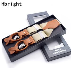 3.5X125 6클립 가죽 남성 서스펜더 남성 캐주얼 버튼형 바지끈 조크스트랩 남성 서스펜더