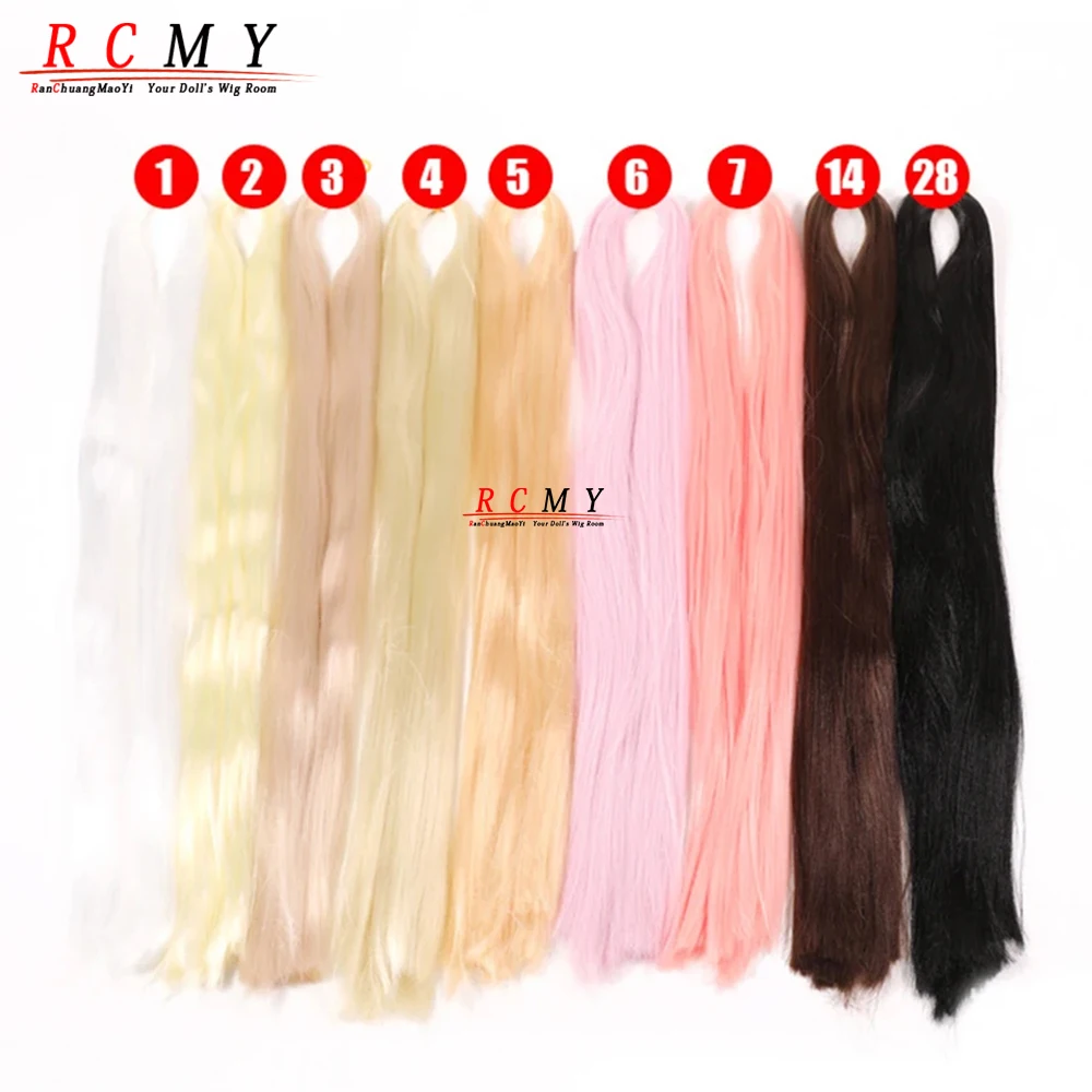 여아 및 남아용 BJD SD 인형, 화이트 블랙 헤어 로우, 밀크 실크 안티 모헤어 가발, 수제 후크 이식 재료, 80cm, 40 cm