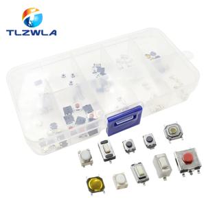 100PCS 10 모델 택트 스위치 촉각 푸시 버튼 스위치 키트: 3*4*2mm 3x6x4.3mm 2Pin 3x6x2.5mm 4*4*1.5mm SMD 4 피트