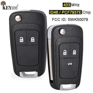 KEYECU 433MHz ID46 / PCF7937E 칩 5WK50079, B01T3BA Opel Vauxhall Astra J Insignia Cascade Corsa Adam Viva 용 원격 키 Fob