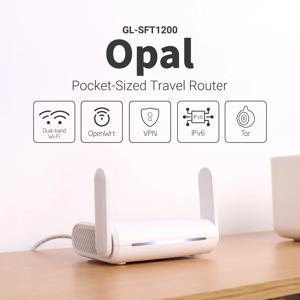 GL.iNet GL-SFT1200 (오팔) 보안 여행 와이파이-AC1200 듀얼 밴드 기가비트 이더넷 무선 인터넷 라우터
