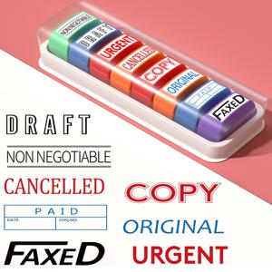 8 사무용 스탬프 세트 정보 사무용 스탬프용 자동 잉크 도장 세트 사무용 정보용 팩스 스캔 스탬프 완성