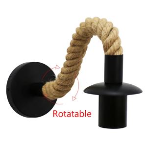 레트로 대마 밧줄 디자인 E27 에디슨 전구 철 벽 램프 실내 홈 로프트 복도 Led 벽 램프 산업 장식 벽 조명