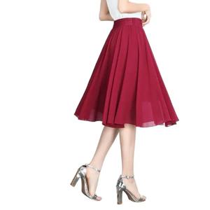 여름 여성 패션 우아한 러플 스커트, 오피스룩 베이직 시폰 스커트 여성용 플러스 사이즈 스커트