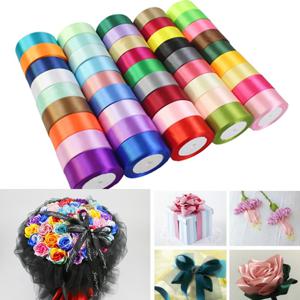 25 야드/롤 40mm 실크 새틴 리본 의류 새틴 패브릭 공예 활 수제 선물 포장 파티 결혼식 DIY 장식