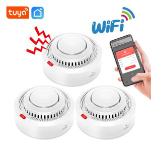투야 와이파이 화재 감지기 연기 센서, 연기 하우스, 80db 사운드 알람, 스마트 홈 보안 시스템 조합, 앱 메시지 푸시