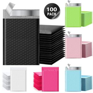 100 Pcs 멀티 컬러 배달 패키지 포장 소규모 비즈니스 용품 봉투 배송 패키지 버블 봉투 포장 가방