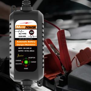 12V 800mA 자동 스마트 자동차 오토바이 배터리 충전기 유지관리자