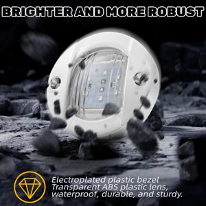 원형 요트 해양 보트 LED 스턴 라이트 캐빈 데크 라이트, 해양 인테리어 캐빈 라이트, 방수, 6LED, 12V, 2.2 W, 4 개