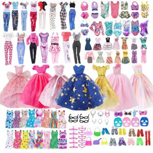 인형 의류 및 액세서리, 11.5 인치/30cm 패션 가운 드레스, 캐주얼 의상, 수영복 신발 목걸이, 이상적인 선물 장난감, 64 개