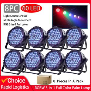 DMX 512 사운드 컨트롤 미니 무대 조명, 디스코 LED 조명, 청중 파티 분위기 조명, 웨딩 클럽 3 in 1 파 램프, 3W * 60, 8 개