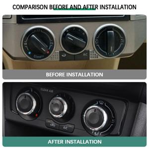 폭스 바겐 폴로 2002-2013 2014 MK4 MK5 9N 9N3 6R 3 개/대 알루미늄 합금 AC 손잡이 열 제어 스위치 버튼 손잡이