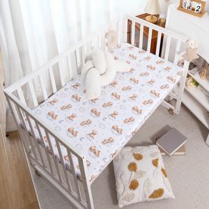 Elinfant 100% 폴리에스테르 유아용 침대 장착 시트, 가정 및 여행용 고급 매트리스 커버, 보육용 침구 세트, 유아용 침대 필수품