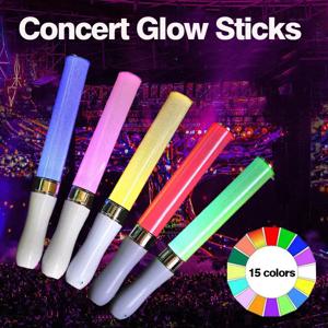 15 색 Kpop Lightsticks 라이트 글로우 스틱 빛나는 막대 콘서트 글로우 스틱 아이돌 콘서트 생일 파티를위한 빛나는 재료