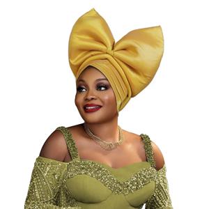 여성을위한 과장된 나비 넥타이 터번 모자 Afrcian Auto Gele Headtie 웨딩 파티 헤드 기어 여성 헤드 랩