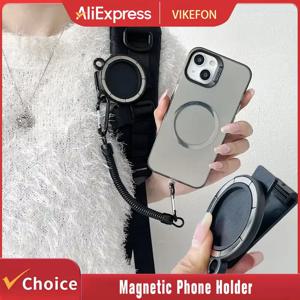 자석 휴대폰 홀더 클램프 핸즈프리 백팩/벨트 탄성 로프 휴대용 휴대폰 스탠드 마그세이프 아이폰 16 15 14 13용