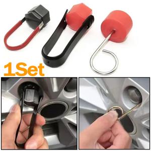 휴대용 자동차 바퀴 너트 커버 제거 도구 범용 허브 풀러 휠 볼트 캡 교체 도구 족집게 제거 도구