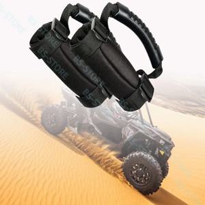 2PC 블랙 UTV 그랩 핸들, Polaris RZR, Can-Am X3, Kawasaki Mule Teryx, Talon에 적합한 헤비 듀티 나일론 UTV 핸드 그립 핸들