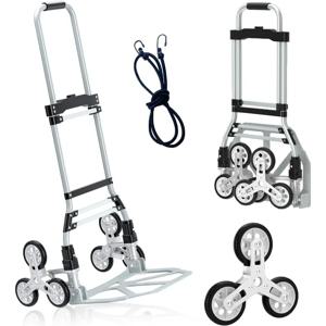 바퀴가 달린 접이식 계단 카트 휴대용 접이식 트레일러 알루미늄 합금 트롤리 홈 경량 등산 여행 접이식 트롤리