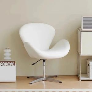 메이크업 의자 침실 리프트 회전 사무실 의자 소형 가정용 랩 어라운드 싱글 소파 의자 크림 바람 백조 의자