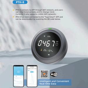 Protmex Tuya WiFi 스마트 휴대용 이산화탄소 감지기 CO2 측정기 공기 품질 모니터 온도 습도 알람 가스 분석기