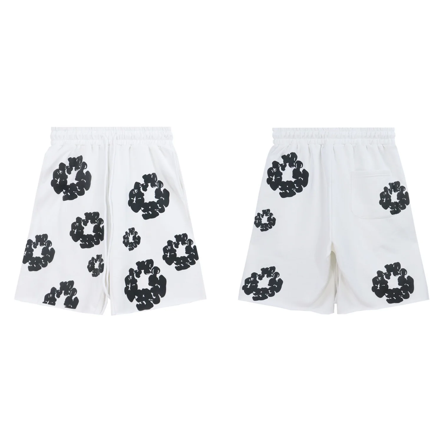 DENIM TEARS 브랜드 유럽과 미국의 패션 트렌드 국경 간 핫 판매 카포 프린트 남성 여름 해변 반바지