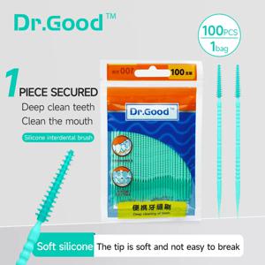 100 개/가방 민트 향이 나는 치간 칫솔, 일회용 청소 구강 도구, 휴대용 치간 칫솔