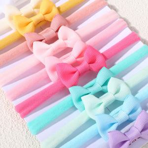 아기 소녀를위한 11pcs 리본 활 머리띠 세트 신생아 어린이 나일론 밴드 Elastics Bowknot Hairbands 헤어 액세서리