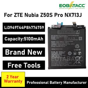 새로운 Li3949T44P8h776759 ZTE Nubia Z50S Pro NX713J 휴대 전화 용 5100mAh 배터리 1ICP6/68/74 휴대 전화 배터리 + 무료 도구