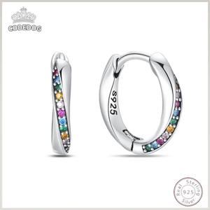 뜨거운 925 스털링 실버 귀걸이 매력 간단한 반짝 이는 지르콘 웨딩 여성 보석 선물