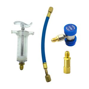 자동차 에어컨 오일/염료 주입기 30ml 1oz 저압 측 퀵 커플러 어댑터 1/4 에어컨 자동차 오일러 주입 주사기