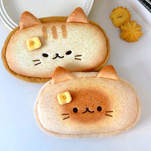 시아미스 고양이 너구리 꽃 고양이 토스트 플러시 목걸이 동전 지갑 수납 가방 귀여운 만화 고양이 펜 가방 선물 문구