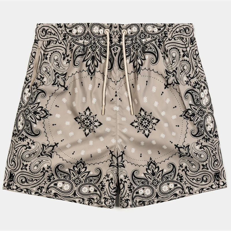 새로운 럭셔리 페이즐리 남자 반바지 클래식 패션 그래픽 디자인 통기성 느슨한 해변 짧은 일일 캐주얼 패션 레트로 보드 짧은