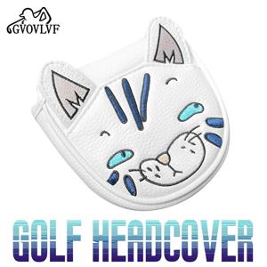 1pc 골프 클럽 헤드 커버 퍼터 커버 헤드 커버 마그네틱 클럽 프로텍터 골프 액세서리 골퍼를위한 귀여운 고양이 선물