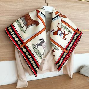 양면 실크 스카프 90cm 8 모메 트윌 패션 멀베리 실크 정품 실크 스퀘어 스카프 사계절 다용도 따뜻함